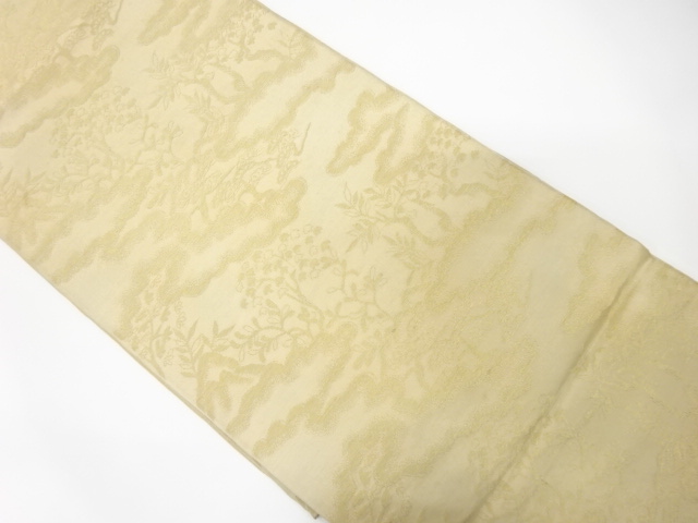 JAPANESE KIMONO / ANTIQUE FUKURO OBI / SILK / WOVEN CLOUD